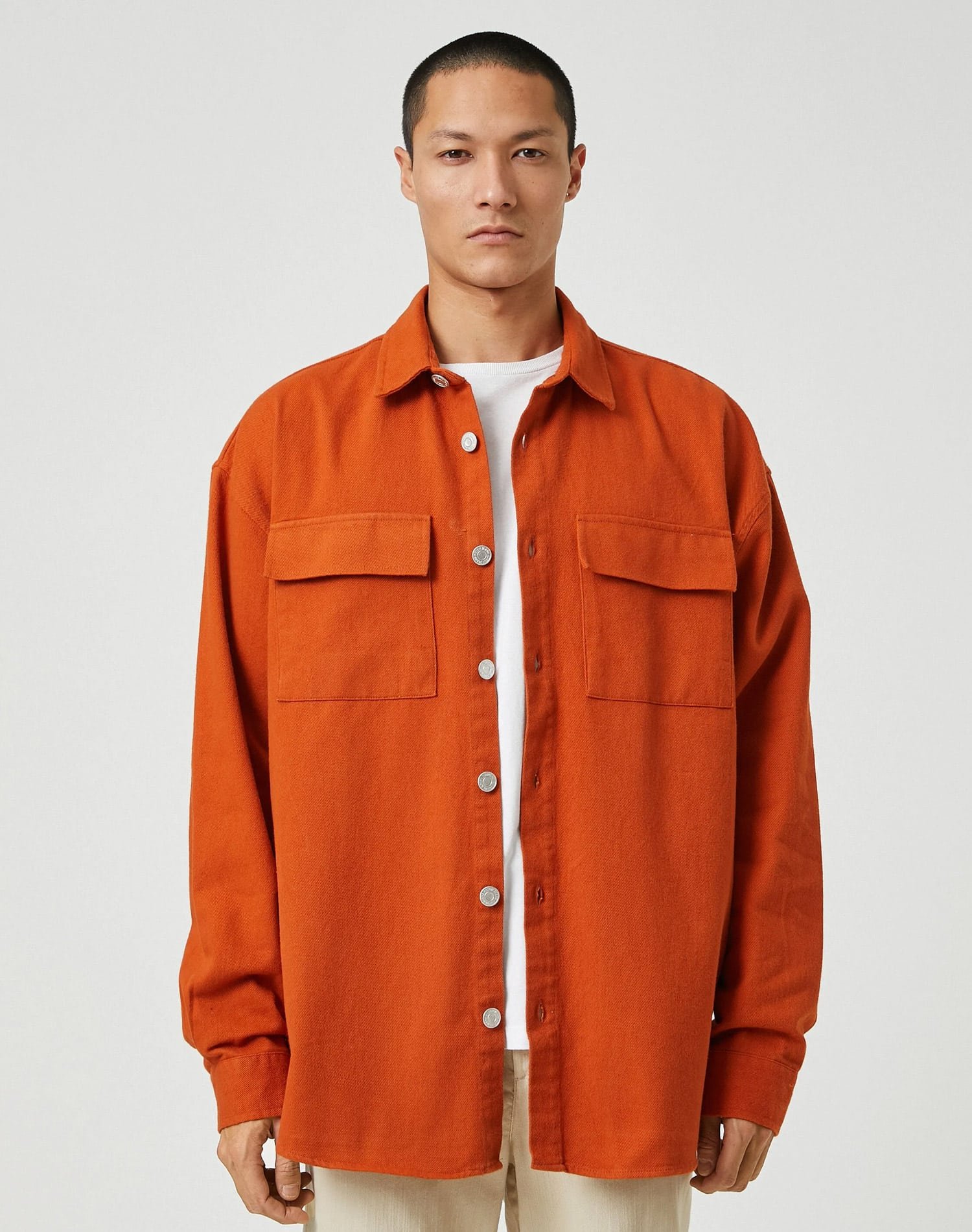 Basic Shirt Classic Collar Buttoned Pocket Detailed - Image 3